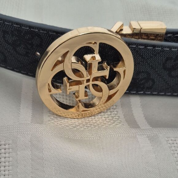 Guess Black Belt with Gold Logo Buckle - Picture 10 of 16